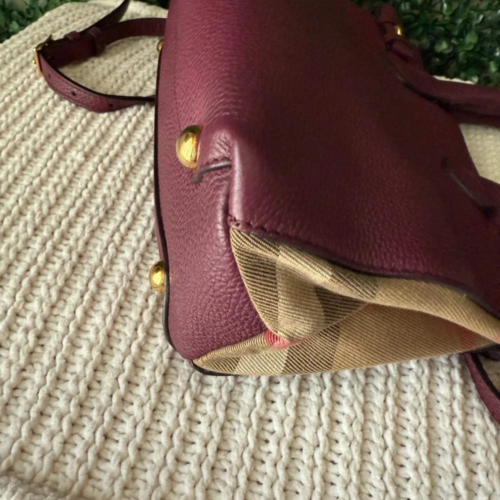 Burberry Crossbody Satchel Leather Bag and Long Zippy Wallet Bundle Authentic - Picture 8 of 16